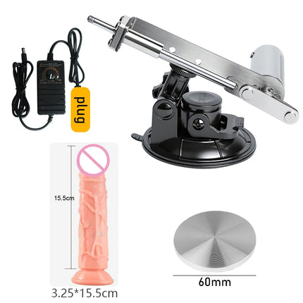 39mm Stroke Mini Automatic Telescopic Sex Machine Set With Dildo 60mm Plate Power Controller 100-240V Carton Packaging