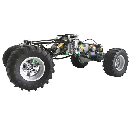 4WD RC Car Chassis Electric Set Building Block Motor Wheels RC Reciever Battery Box Functions Simulation Spray MOC Technical Toy