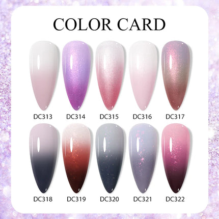 7ml Mtssii Glitter Jelly Thermal Gel Nail Polish Translucent Ombre Color Gel Polish Changing Temperature Varnish Nail Polish