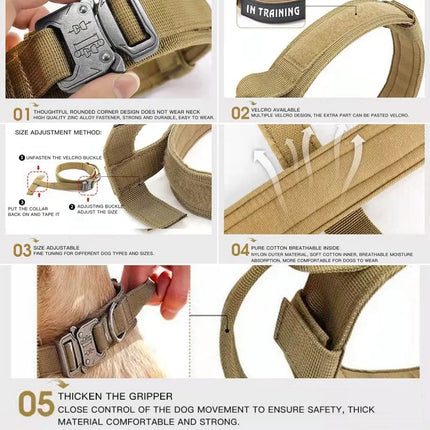 Outdoor Tactical Dog Collar Metal Buckle Collar for Dog Pet Products Nylon Medium Large Dog Training Neck Collars Accessories