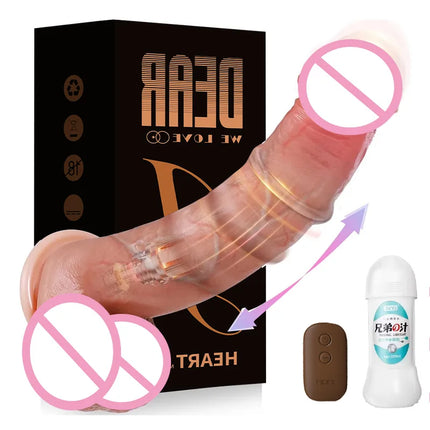 Female Realistic Dildo Soft Silicone Heating Masturbation Vibrator G-spot Vagina Anal Massager Big Dick Sex Toys For Women 18+