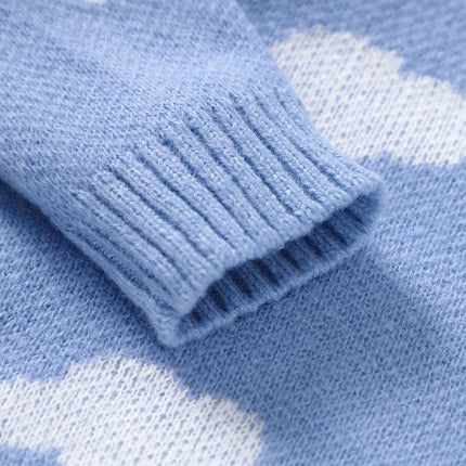 Baby Boy Girl Sweaters Knit Spring Autumn Winter Crew Neck Long Sleeve Newborn Netural Blue Knitwear Tops Children Costumes 1-3Y
