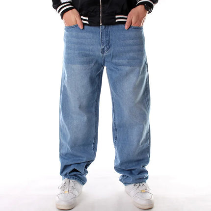Y2K Fashion Mens Embroidery Oversized Jeans Hip Hop Black Baggy Jeans Trousers Man Loose Rap Street Fashion Men Denim Punk Pants