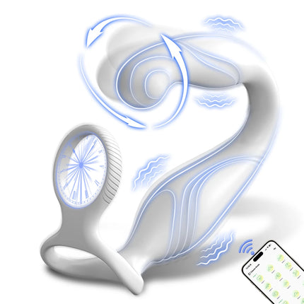 Penis Ring Cock Rings App Control Vibrator for Men Prostate Massager Dual Anal Vibrating Butt Plug  Anal Sex Toy for Men