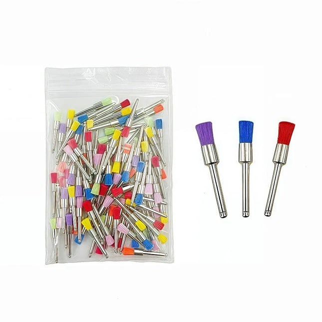 100Pcs Dental Prophy Brushes Polishing Polisher Disposable Latch type Mixed color Plat Used for stain removal and polish