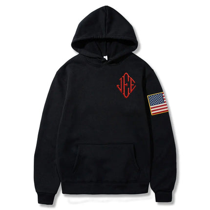 JEE Embroidery Print Hoodies Men Women Fleece Casual Oversized Sweatshirt Fashion Hip Hop Long Sleeve Pullovers Coat streetwear