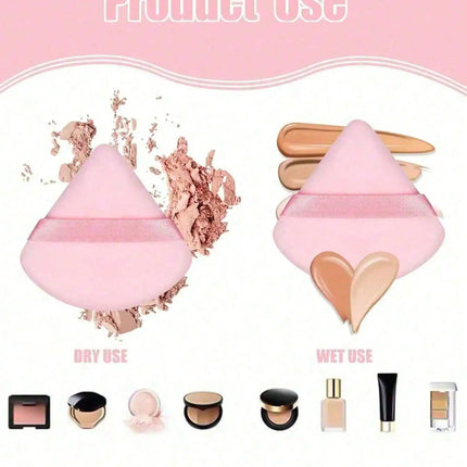 20/10/3/1pc Triangular Velvet Makeup Powder Puff, Facial Powder Puff, Reusable Makeup Powder Puff, And Eye Makeup Powder Puff
