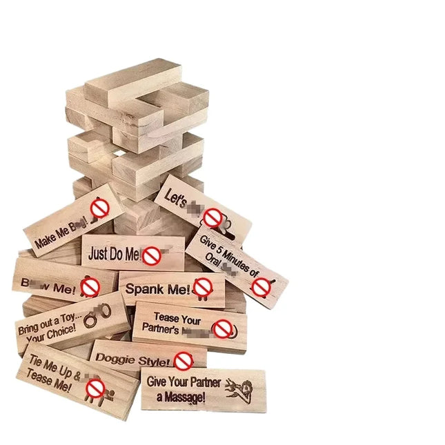 48 PCS Block Tower Game Couple Activities Date Night Ideas Valentine Tumbling Tower Stacking Sex Game For Couples Night Party