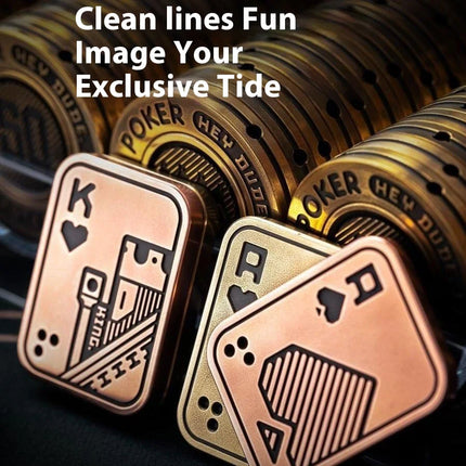 Metal Slider Stress Relief Toy KK AA  Anti Stress EDC Top Spinning Poker Toys Portable Decompress Magnetic Toys Adults Gifts