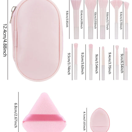 New Mini Makeup Brush Set 10PCS Eyeshadow Loose Powder Brush Travel Portable Soft Hair Makeup Tools Christmas gift
