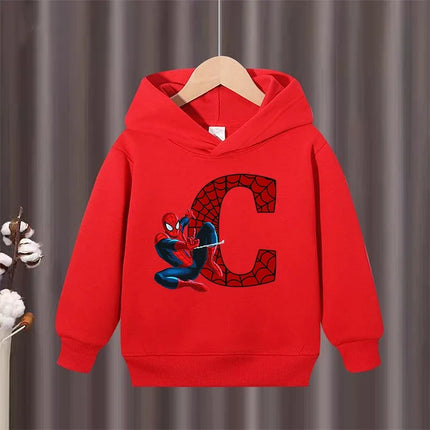 Children's Winter Autumn Hooded Pullover Sweater Spider Man Pattern Comfortable  Warm Fabric Suitable Outdoor Activities