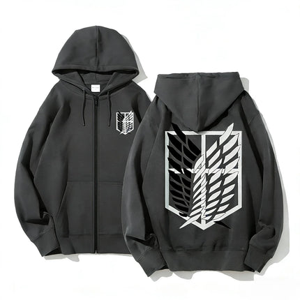 Attack on Titan Anime Hoodie Zip Up Sweatshirt Men Women 2026 New Loose Casual Streetwear Cosplay Jacket Pullover Long Sleeve