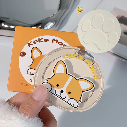 Cute Claw Monochrome Highlights Powder Face Matte White Pink Blusher Brightening Setting Powder Concealer Compact Makeup Palette