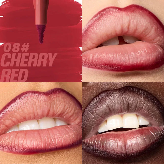 Waterproof Matte Lipliner Pencil Red Contour Tint Lipstick Long Lasting Non-stick Cup Moisturising Lips Makeup 8 Colors Velvet