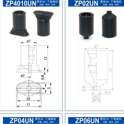 JXD ZP Series ZP02/04/06/08/10/13/16/20/25/32/40/50U Single Layer Silicone Mini Vacuum Suction Cup