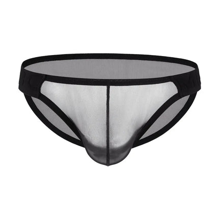 Men's 20D Ultra-Thin Briefs Low Waist Bold Bulge Pockets Sexy Fitted Triangle Underwear High Transparency Comfortable Briefs