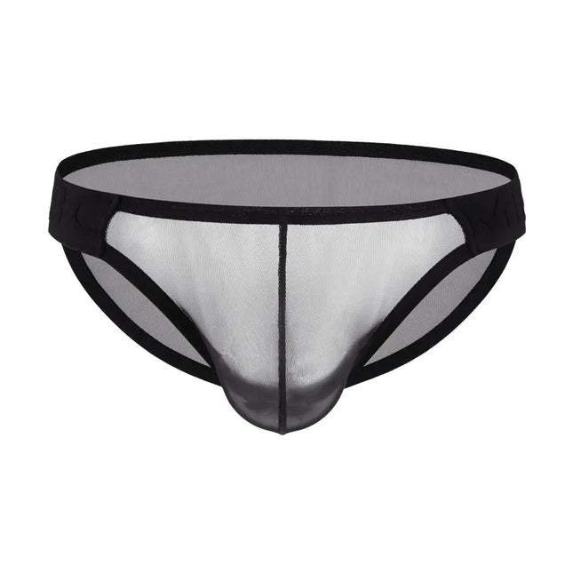 Men's 20D Ultra-Thin Briefs Low Waist Bold Bulge Pockets Sexy Fitted Triangle Underwear High Transparency Comfortable Briefs