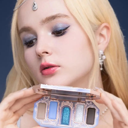 Flower Knows Swan Ballet 6 Color Eyeshadow Palette Matte Shimmer Pearl Glitter Waterproof Highly Pigmented Long Lasting Makeup