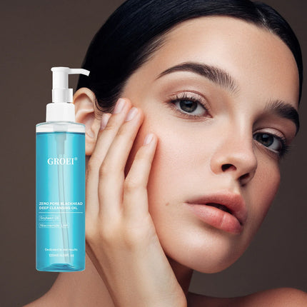 GROEI Cleansing Oil, Gentle Deep Cleansing, 3-in-1 for Eyes/Lips/Face, Skin-Nourishing Non-Comedogenic
