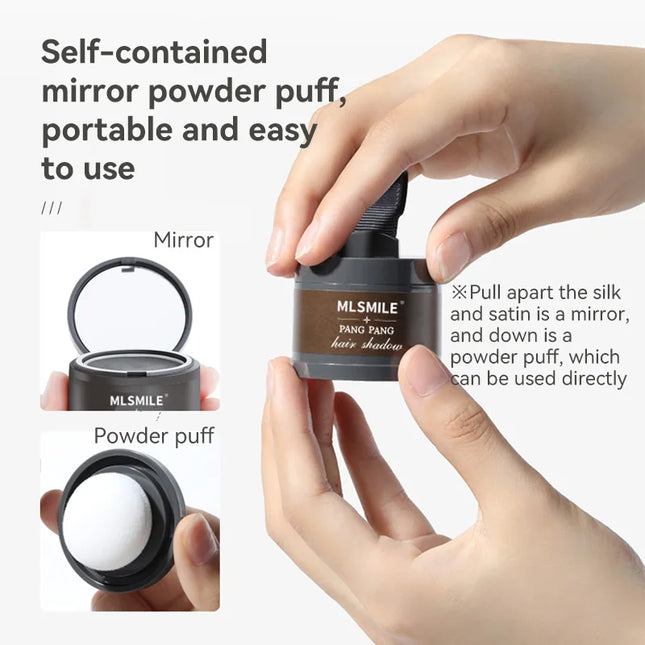 MLSMILE 2025 New 3 Color Hairline Shading Powder 2-in-1, With Mirror Puff, Covers White Hair Fluffy Hair