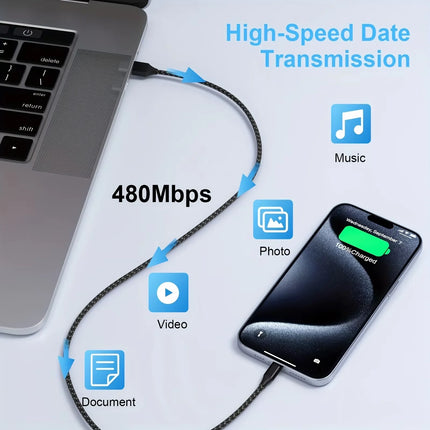 LAIHONEN USB A to USB C cable fast charging Type C charging cable suitable for iPhone 16 15 Pro Max Plus for Samsung Galaxy S24
