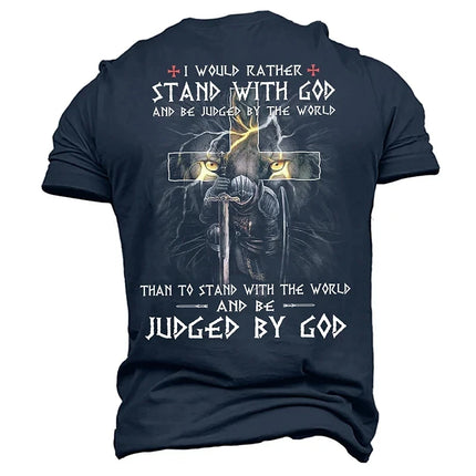 2024 Summer Men's Crucifix T Shirt 3d Print Letter Short-sleeved Cross Oversized Tops Ropa Hombre Jesus Christ T-shirts Male Tee