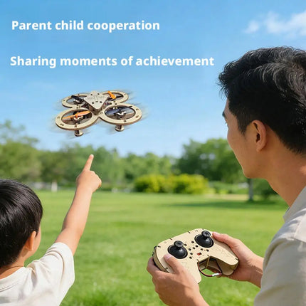 DIY Wooden RC Drone Quadcopters Building Kit - STEM Educational Science Experiment Aircraft Model Gift for Kids Students