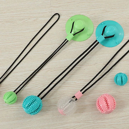 Dog Chew Ball Toys for Aggressive Chewers Interactive Dog Puzzle Toy Food Dispenser Suction Cup Dog Tug Toy for Dogs Teeth Clean