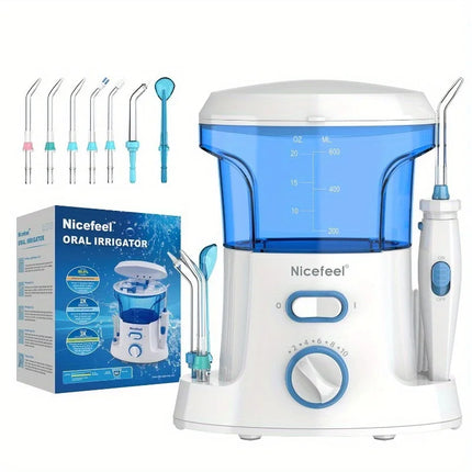 600ml Water Flosser for Braces 10 Pressure Settings LED Display Screen 7 Tips IPX4 Home Oral Irrigator 180 s Clean