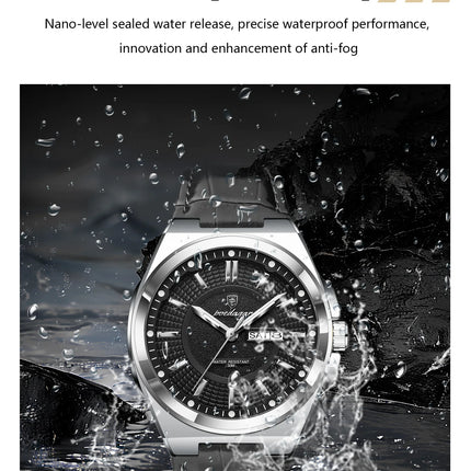 POEDAGAR Trendy Sport Men's Wristwatch Waterproof Luminous Date Week Business Fashion Men's Quartz Watches Leather Men's Watch Reloj