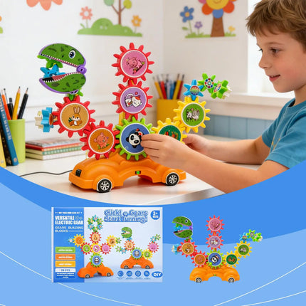 Gear Building Toys Electric Building Set Electric Gear Playset For Boys Girls Preschoolers Home Classroom School Bedroom Study