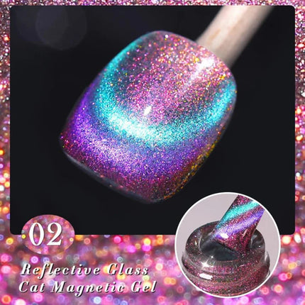 Light Cat Eye Glue Reflects Light Shatters Diamonds Nail Polish Oil Glue Polish Aurora Glitter Crystal Soak Off Manicure Magnet