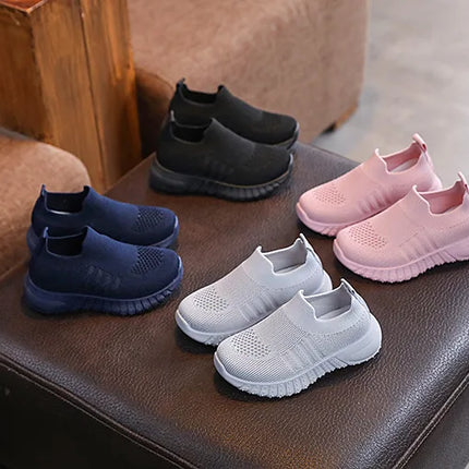 Children's Running Sneakers Boys Girls Casual Mesh Breathable Non-Slip Walking Patchwork Tennis Toddler Soft-Soled Girls' Shoes