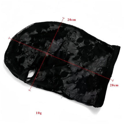 Bdsm Bondage Full Head Black Lace Pattern Mask Sex Toys Cosplay Unisex Sexy Head Mask Elastic Flirt Erotic SM Headgear Sex Shop
