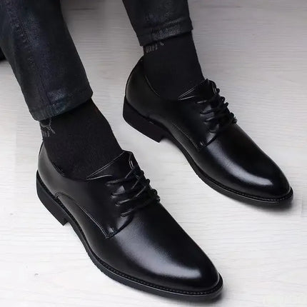 2025 New Fashionable Versatile Men's Height-Increasing Shoes, Spring British Casual Business Flats, Comfortable Casual Shoes