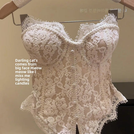 Sexy Lace Strap Vest ort Svel Inner Wear Women's Faion Autumn Winter Outerwear Top Ladies' Premium Faion 2025
