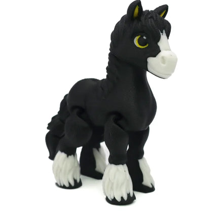 3D Printing Sunshine Rainbow Little White Horse Animal Toys Joint Tail Movable Creative Home Desk Decoration Kids Birthday Gift