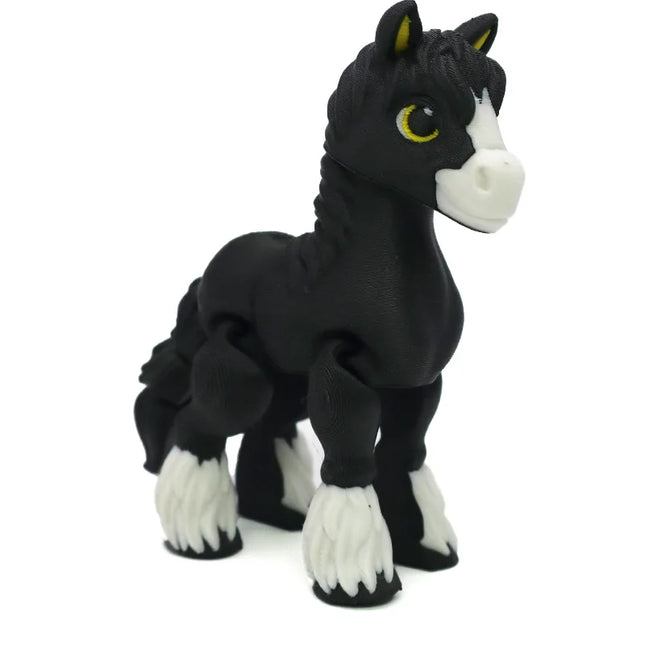 3D Printing Sunshine Rainbow Little White Horse Animal Toys Joint Tail Movable Creative Home Desk Decoration Kids Birthday Gift