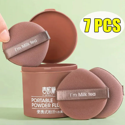 7 PCS Cosmetic Puff with Storage Box Double Side Soft Makeup Sponge Puff Women Face Concealer Foundation Makeup Application Tool