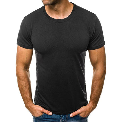 2026 Summer Men's T-shirt Fashion Slim Black Short Sleeved Comfortable Casual Round Neck T-shirts Top Men's Clothing