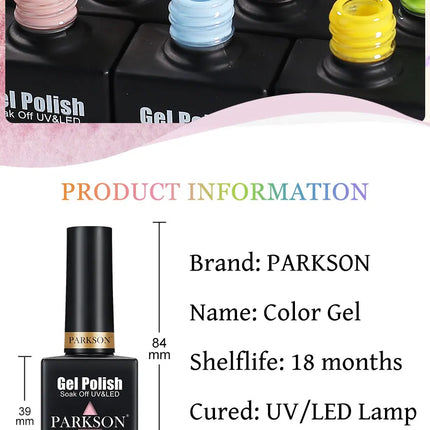 Parkson 12ML Nail Gel Polish HEMA TPO FREE Full Coverage 279 Color Gel Pigment Professional Nail Art Long Lasting Gel Varnish