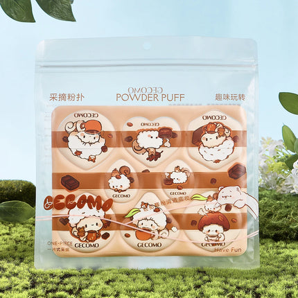GECOMO 8 PCS Peach Powder puff Series Super Soft Wet And Dry Dual-use Skin-friendly Makeup Sponge
