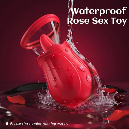 APP Control G Spot Rose Sex Toy 7 Sucking 10 Tongue 360° Licking Vibrating Clit Sucker Vibrators Removable Cup Nipple Clamps
