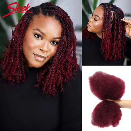 Brazilian QVR Afro Kinky Bulk Human Hair For Braiding Dreadlock Hair 50g/pc Virgin Natural Brown Remy Human Hair Extension