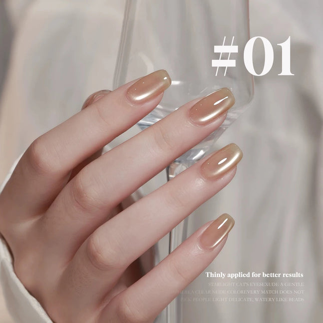 WS 10ML Silk Nude Crystal Cat Eye Gel Polish Magnetic Nail Polish Holographic Pink Cat Eye Gel Nail Polish Gel Gel Varnish