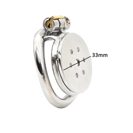 Male Chastity Device Flat Round Hole Metal Chastity Lock,Cock Cage,Urethra Catheter,Penis Ring,Bondage Belt Sex Toys For Men Gay