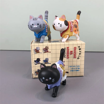 Capsule Toy Cat Wearing Candy Packaging Snack Wrapper Kitty Figure Kitten Doll Blind Box Collectible Ornaments Gifts