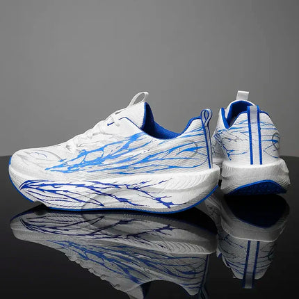 New Couple Sports Shoes Heartbeat Popcorn Carbon Plate Soft Sole Running Shoes for Men Women Fashion Casual Student Sneakers