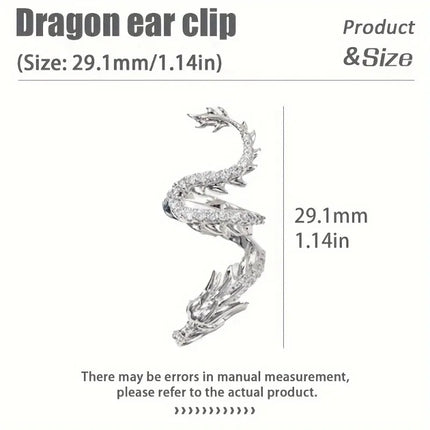 1Pcs Exquisite Dragon Shaped Ear Clip Light Luxury and High-end Earrings for Women Perfect for Daily Wear and Party Gifts