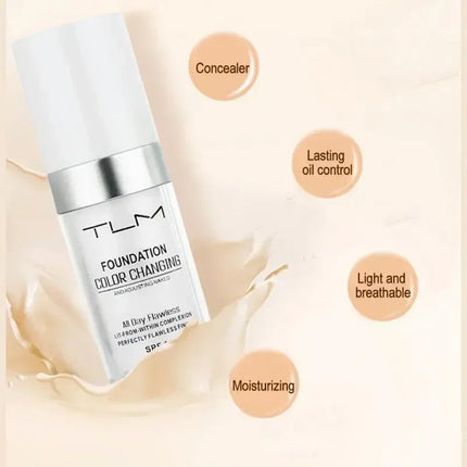30ML TLM Foundation Color Changing Makeup Base Nude Face Full Cover Matte Concealer Long Lasting Make Up Liquid Foundation Cream